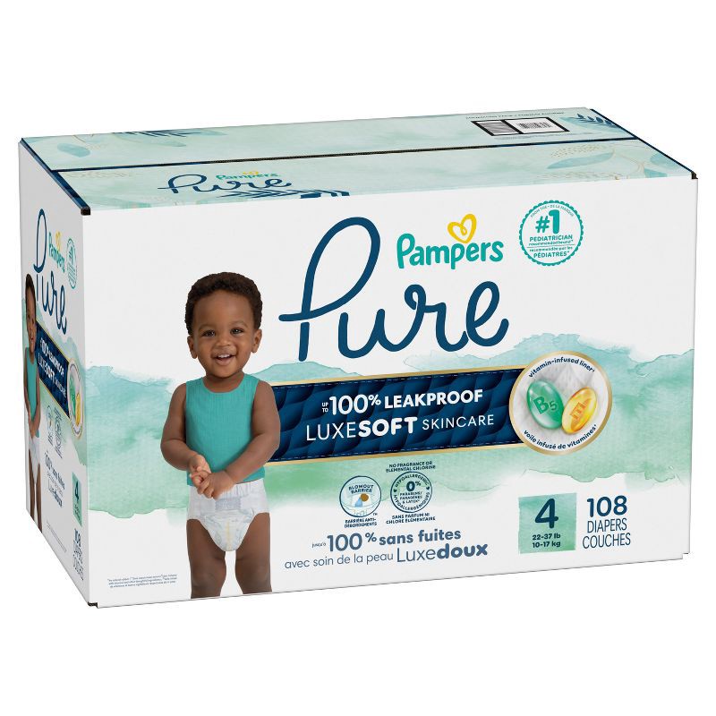 slide 16 of 17, Pampers Pure Protection Diapers Pack - Size 4 - 108ct, 4 x 108 ct