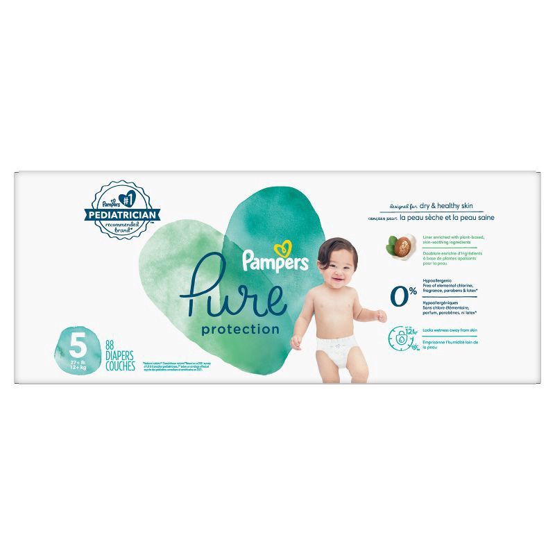 slide 12 of 14, Pampers Pure Protection Diapers Enormous Pack - Size 5 - 88ct, 88 ct