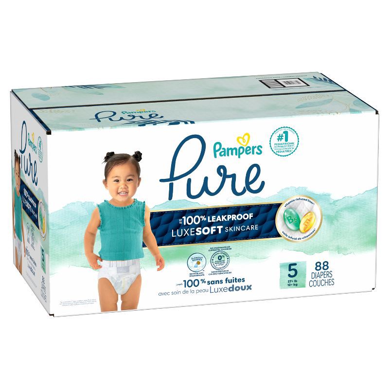 slide 15 of 16, Pampers Pure Protection Diapers Pack - Size 5 - 88ct, 5 x 88 ct