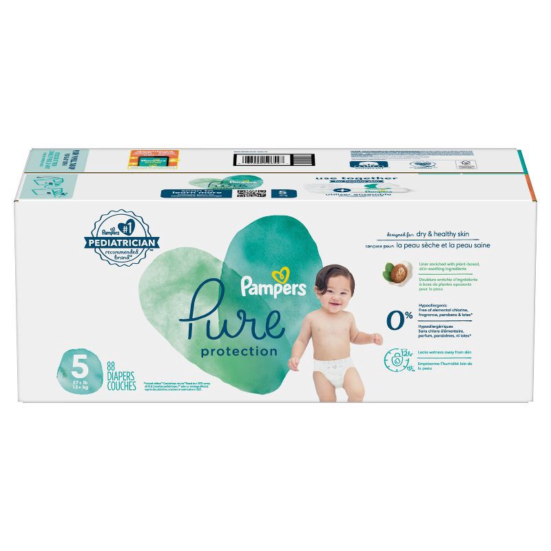 slide 9 of 14, Pampers Pure Protection Diapers Enormous Pack - Size 5 - 88ct, 88 ct