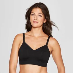 Women's Nursing Seamless Bra - Auden™ Black S: Maternity, Wireless, Convertible, Scoop Back