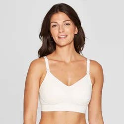 Women's Nursing Seamless Bra - Auden™ Gesso White L: Maternity, Wireless, Convertible, Pullover, Knit, Sewn-in Cup