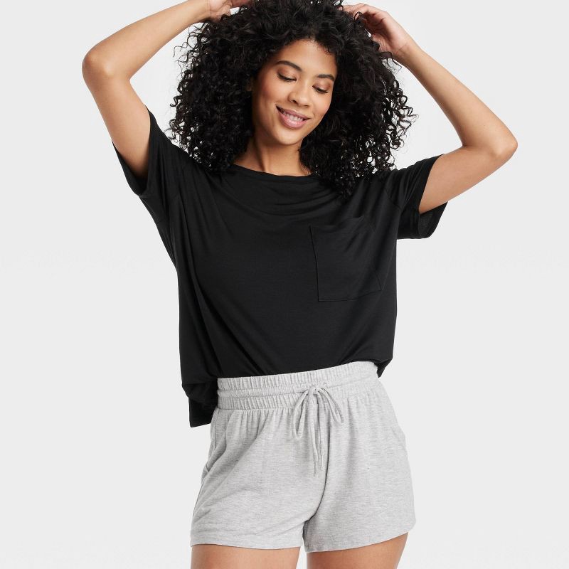 slide 2 of 3, Women's Beautifully Soft Pajama Shorts - Stars Above™ Gray L, 1 ct
