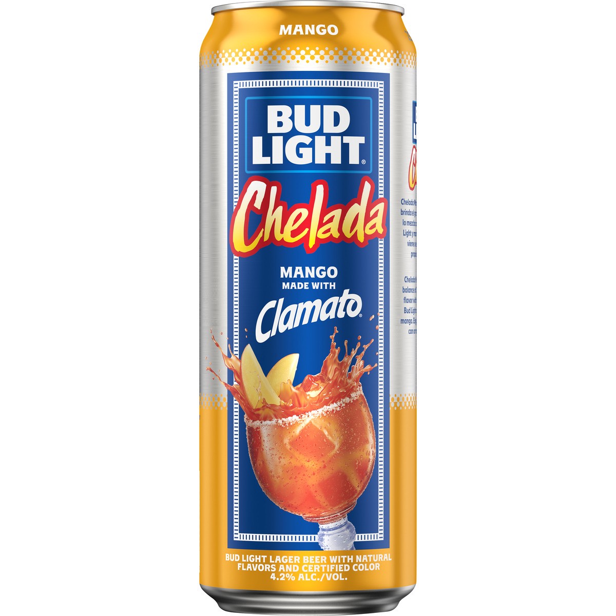 slide 2 of 3, Chelada Bud Light Mango Mango Made With Clamato Beer, 25 fl oz