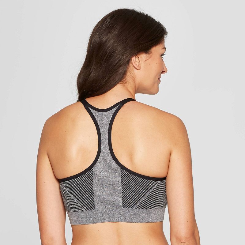 slide 2 of 3, Women's Nursing Yoga Bra - Auden™ Heathered Gray S: Maternity Pullover, Seamless Racerback, Removable Wireless Cups, 1 ct