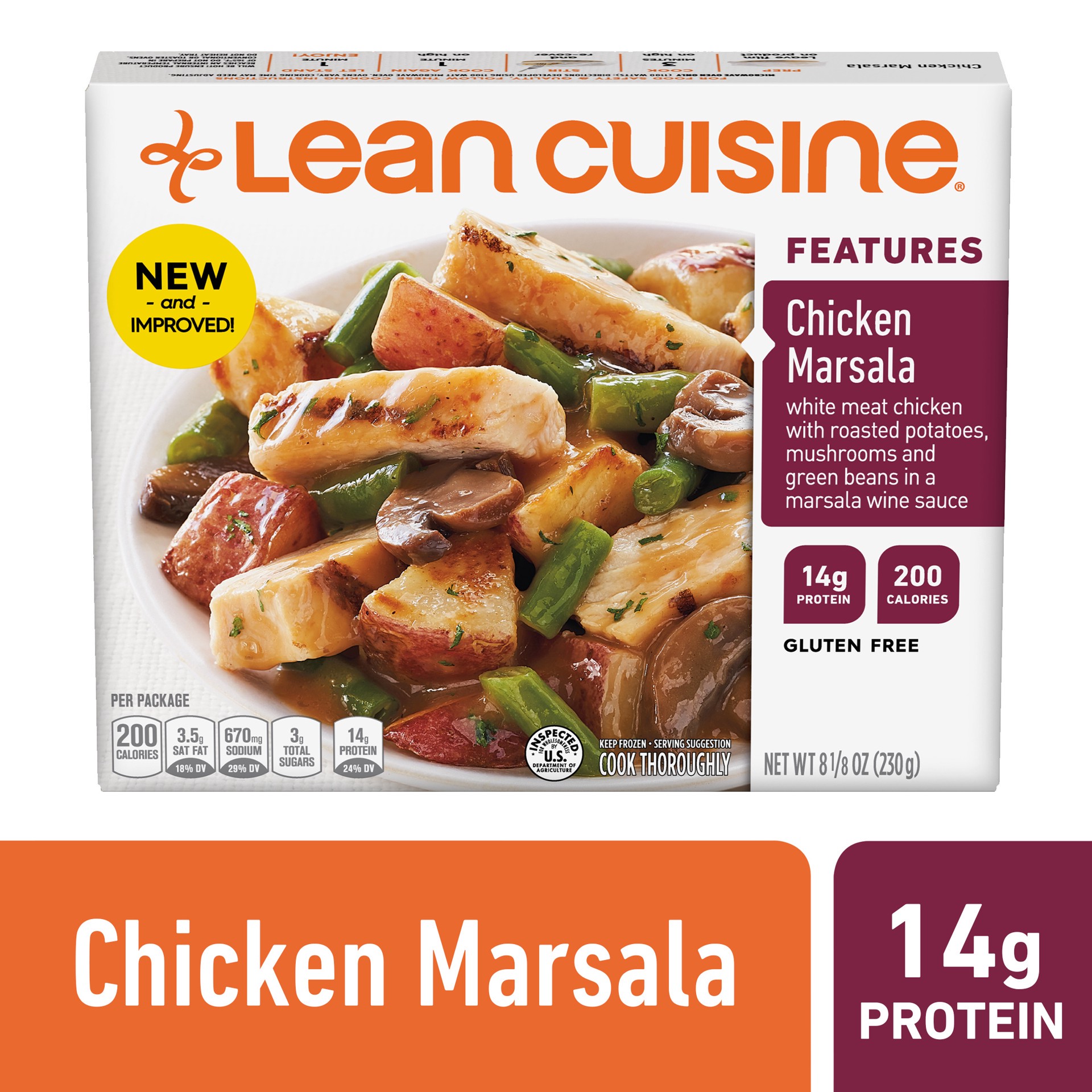 slide 1 of 3, Lean Cuisine Features Chicken Marsala Frozen Meal, 8.12 oz