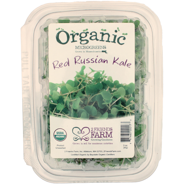 slide 1 of 1, 2 Friends Farm Organic Microgreens - Red Russian Kale Sprouts, 3 oz