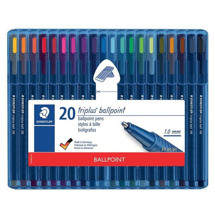 slide 1 of 3, 20pk Ballpoint Pens Triplus Multiple Colored Ink - Staedtler, 20 ct