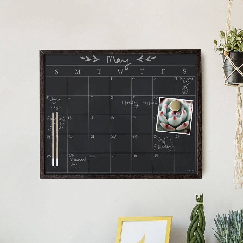 slide 2 of 4, U Brands 16X20 Flat Front Wood Frame Chalkboard Calendar - Walnut, 1 ct