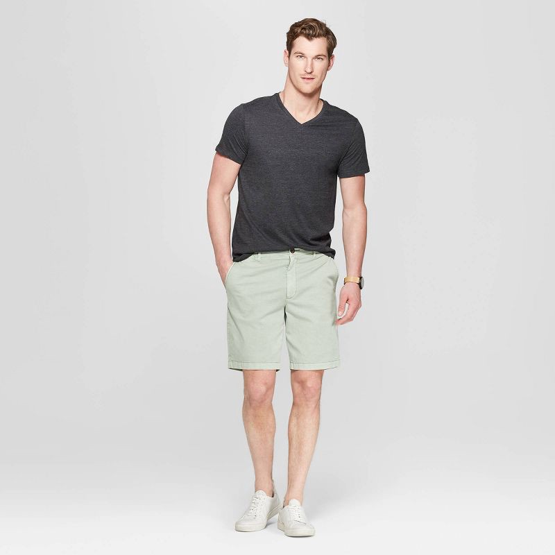 slide 3 of 3, Men's Every Wear Short Sleeve V-Neck T-Shirt - Goodfellow & Co™ Railroad Gray XL: Cotton Blend, Standard Fit, Machine Washable, 1 ct