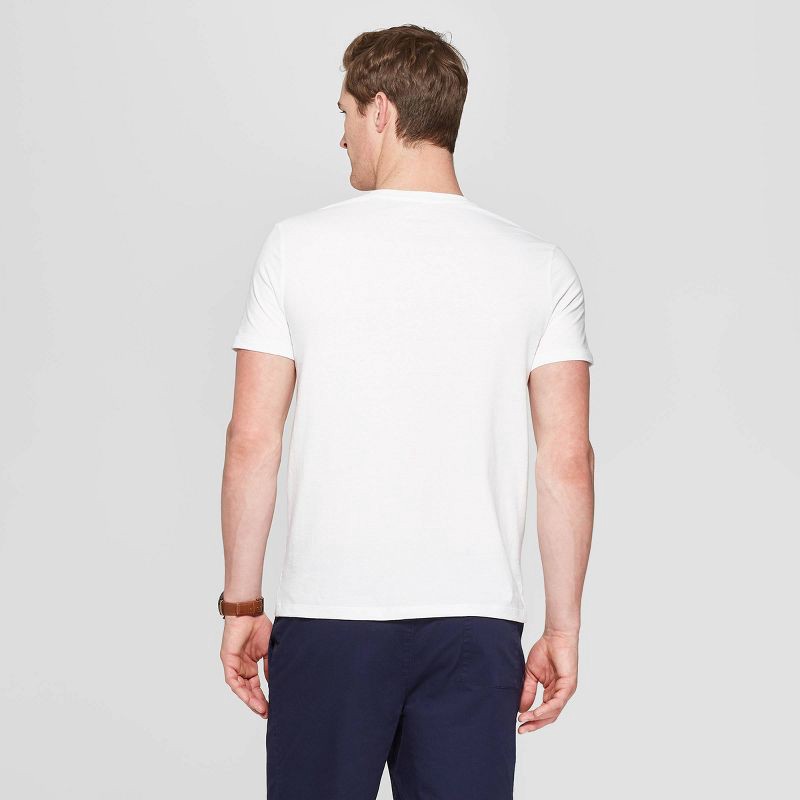 slide 2 of 3, Men's Every Wear Short Sleeve V Neck T-Shirt - Goodfellow & Co™ White XL: Midweight, Pullover, 1 ct