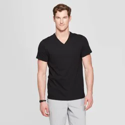 Men's Every Wear Short Sleeve V-Neck T-Shirt - Goodfellow & Co™ Black M: Midweight, Pullover