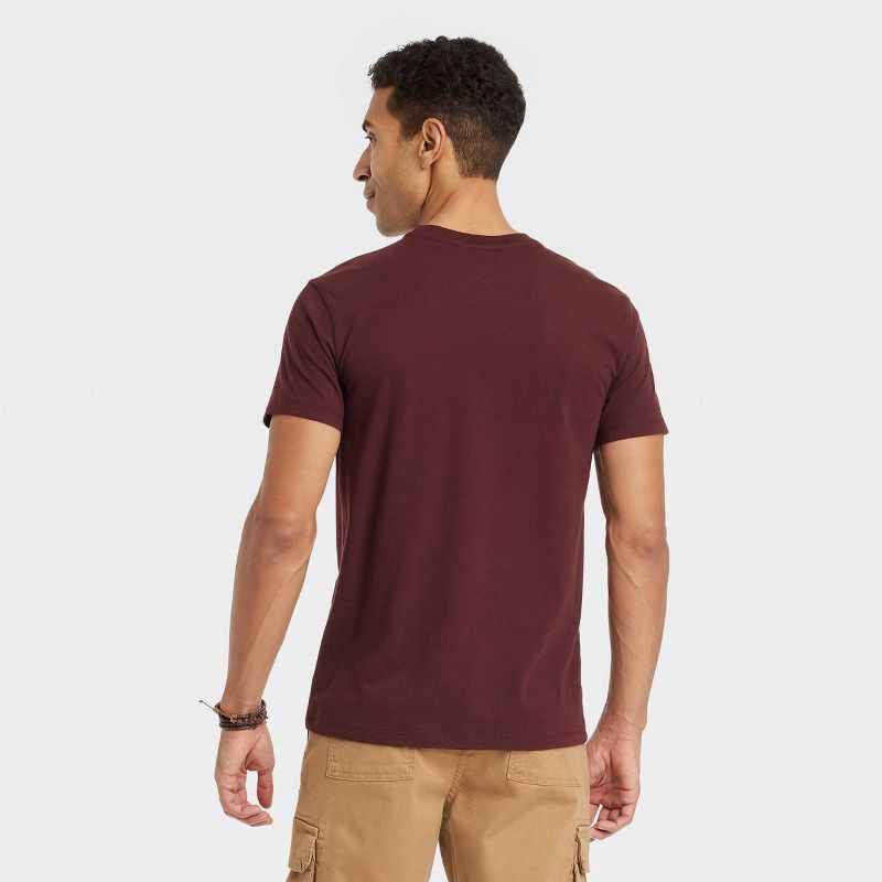 slide 2 of 3, Men's Every Wear Short Sleeve T-Shirt - Goodfellow & Co™ Pomegranate Mystery S: Crew Neck, 1 ct