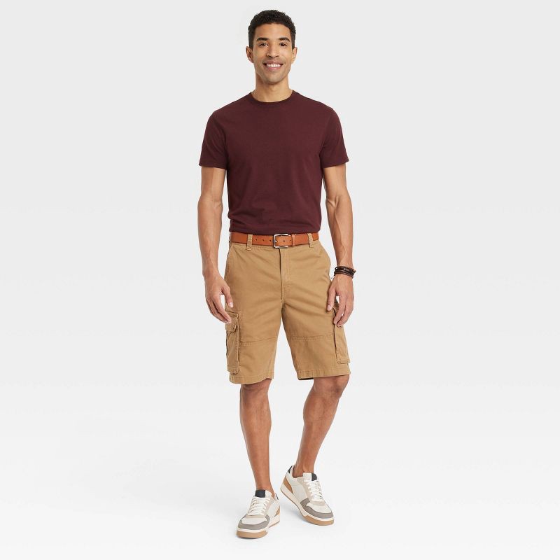 slide 3 of 3, Men's Every Wear Short Sleeve T-Shirt - Goodfellow & Co™ Pomegranate Mystery S: Crew Neck, 1 ct