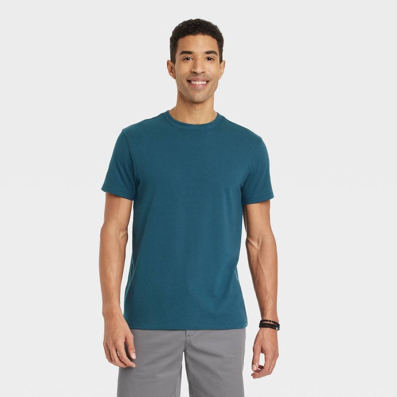 slide 1 of 3, Men's Every Wear Short Sleeve T-Shirt - Goodfellow & Co™ Thunderbolt Blue L, 1 ct