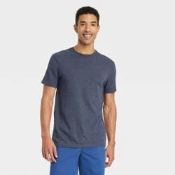Men's Every Wear Short Sleeve T-Shirt - Goodfellow & Co™ Jamestown Blue M: Crew Neck, Midweight
