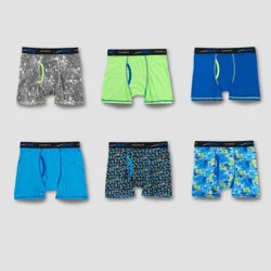 Hanes Boys' 6pk Print X-Temp Boxer Briefs - Colors May Vary XL