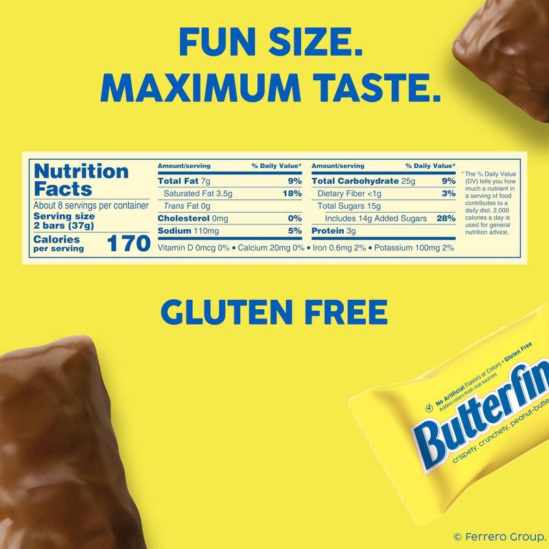 slide 2 of 10, Butterfinger Fun Size Chocolate Candy Bar 10.2oz Bag, 10.2 oz