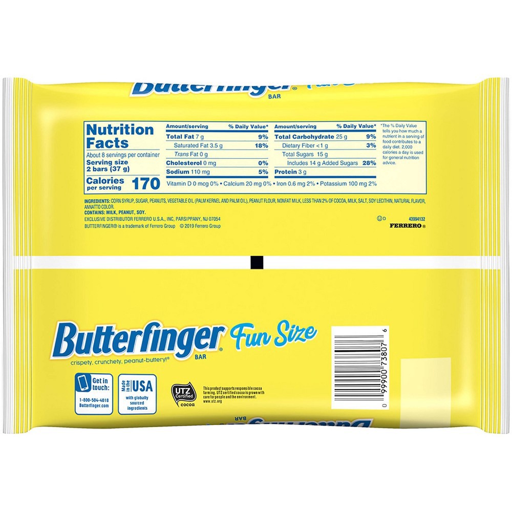 slide 2 of 9, Butterfinger Fun Size Chocolate Bar 10.2oz Bag, 10.2 oz