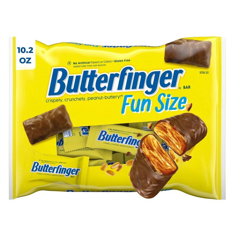 slide 1 of 10, Butterfinger Fun Size Chocolate Candy Bar 10.2oz Bag, 10.2 oz