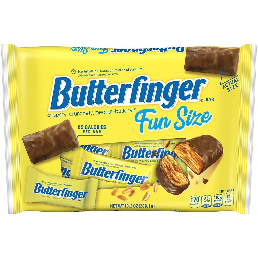 slide 3 of 9, Butterfinger Fun Size Chocolate Bar 10.2oz Bag, 10.2 oz