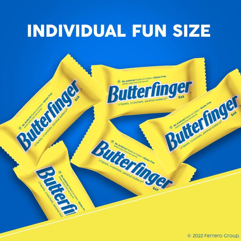 slide 3 of 9, Butterfinger Fun Size Chocolate Candy Bar 10.2oz Bag, 10.2 oz