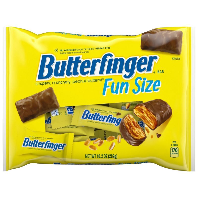 slide 1 of 8, Butterfinger Fun Size Chocolate Candy Bar 10.2oz Bag, 10.2 oz