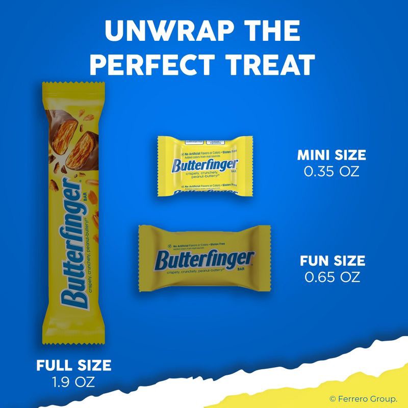 slide 7 of 9, Butterfinger Fun Size Chocolate Candy Bar 10.2oz Bag, 10.2 oz