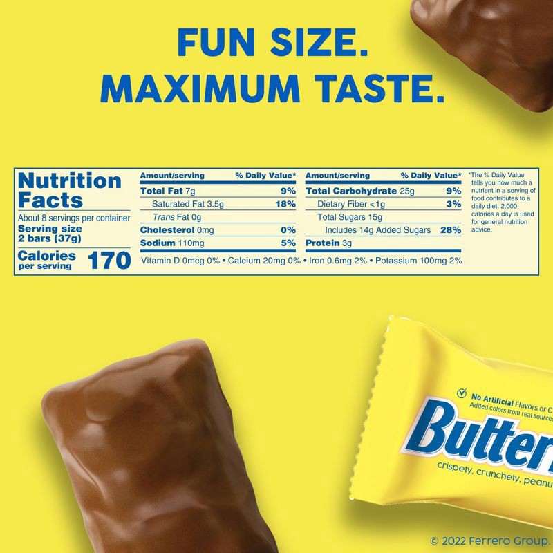 slide 8 of 9, Butterfinger Fun Size Chocolate Candy Bar 10.2oz Bag, 10.2 oz