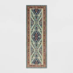2'4"x7' Buttercup Diamond Vintage Persian Style Woven Runner Rug Blue - Threshold™