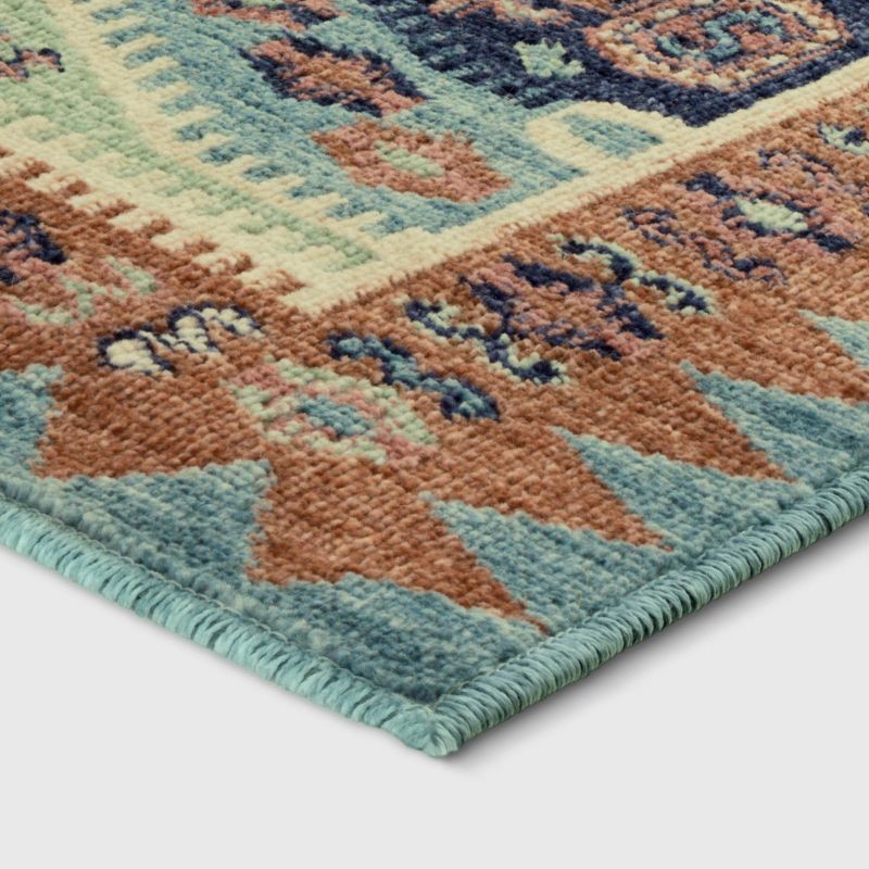 slide 2 of 3, 5'x7' Buttercup Diamond Vintage Persian Style Woven Rug Blue - Threshold™, 1 ct