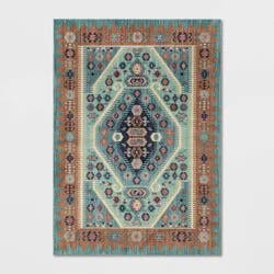 5'x7' Buttercup Diamond Vintage Persian Style Woven Rug Blue - Threshold™