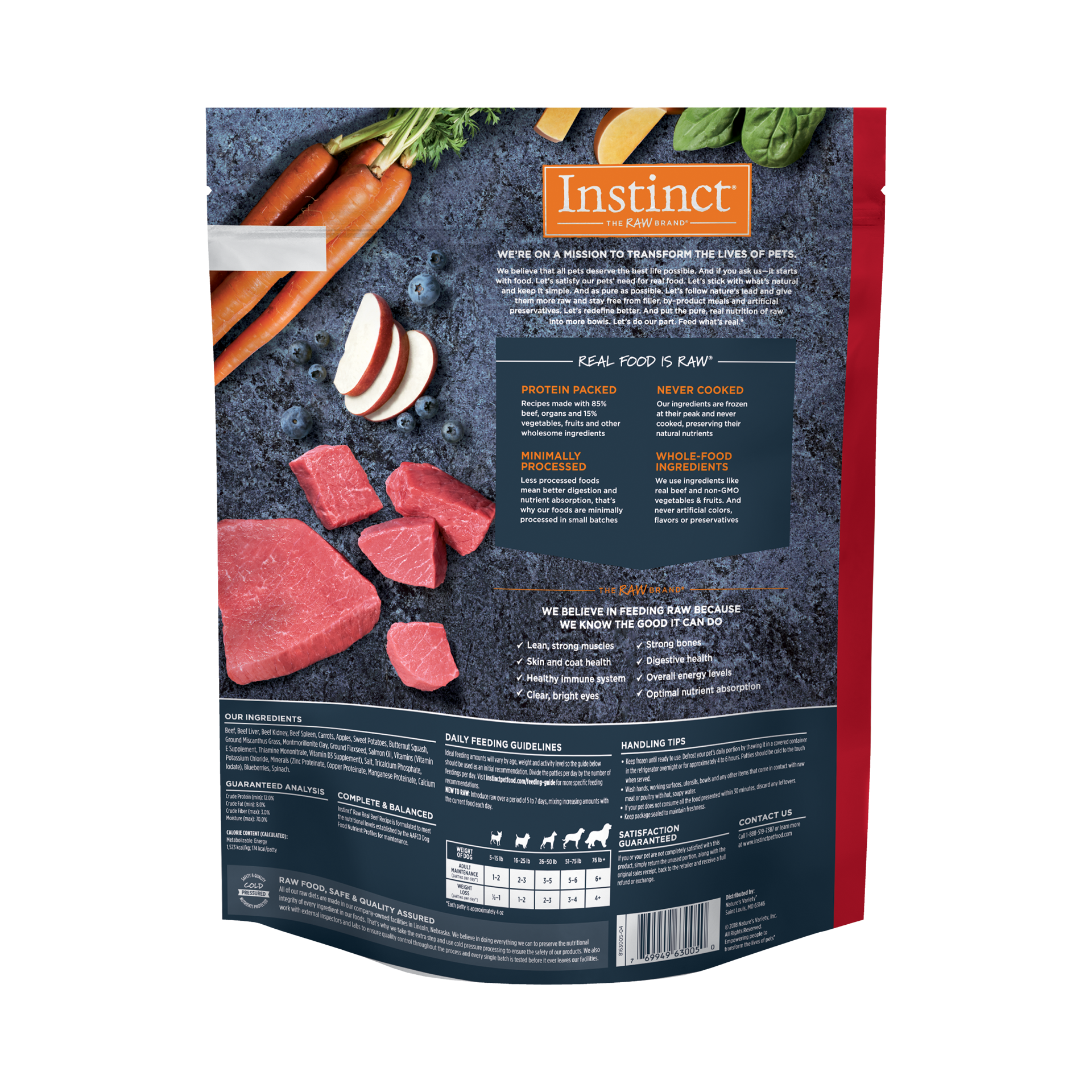 slide 2 of 2, Instinct Raw Frozen Beef Patties Dog Food, 6 lb. Bag, 6 lb