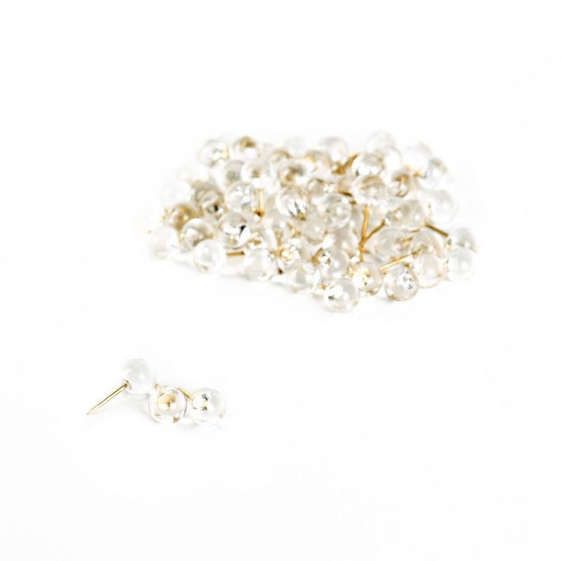 slide 3 of 6, U Brands 100ct Push Pins - Clear, 100 ct
