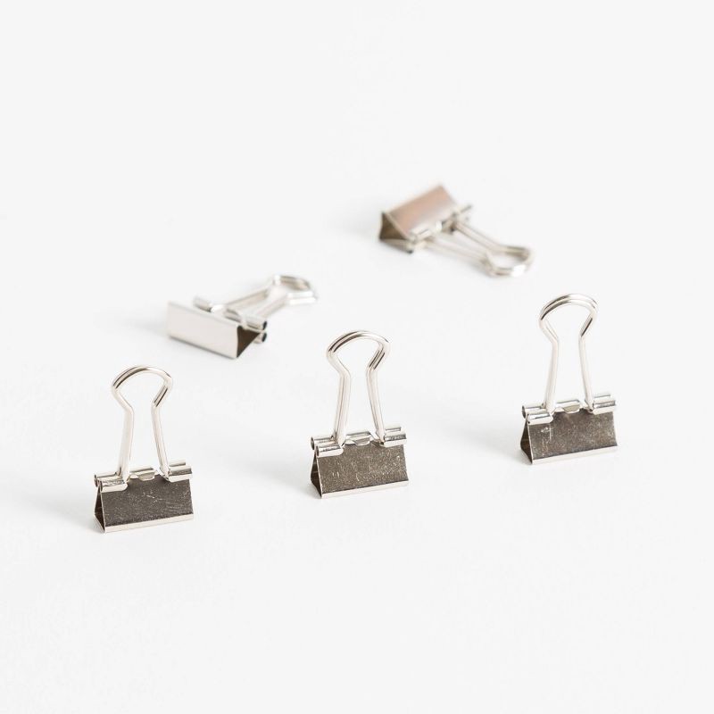 slide 3 of 5, U Brands 60ct Mini Binder Clips Silver: Small Office Clips, Steel Fasteners, Stationery Supplies, 60 ct