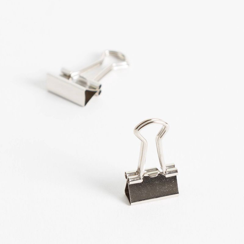 slide 4 of 5, U Brands 60ct Mini Binder Clips Silver: Small Office Clips, Steel Fasteners, Stationery Supplies, 60 ct