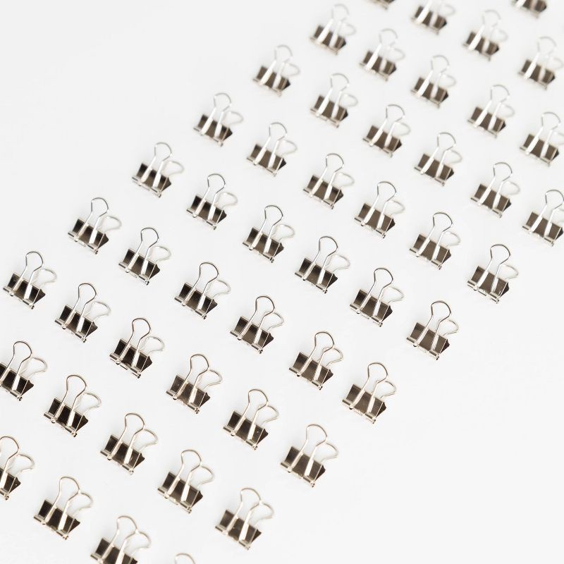 slide 5 of 5, U Brands 60ct Mini Binder Clips Silver: Small Office Clips, Steel Fasteners, Stationery Supplies, 60 ct