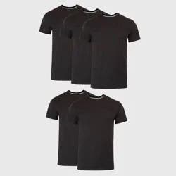 Hanes Premium Hanes Men's Premium 5pk Slim Fit Crew Neck T-Shirt - Black S: Lightweight Cotton-Polyester Blend, Tagless
