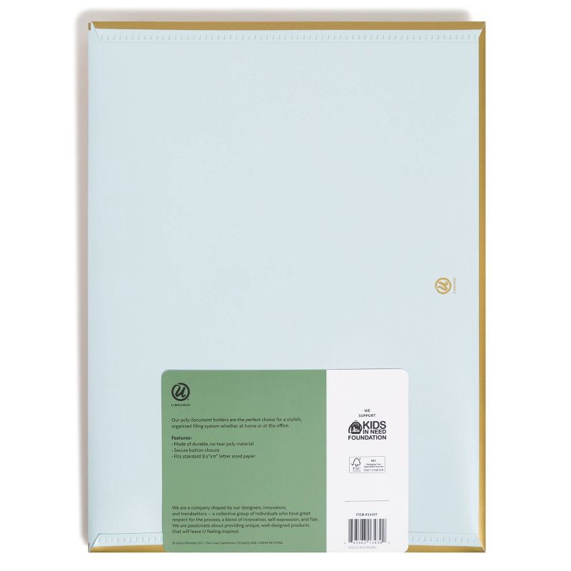slide 2 of 5, U Brands 3ct Poly Document Holders with Snap Cover Pastels: Office Supplies File Organizer & Document Sorter, 3 ct