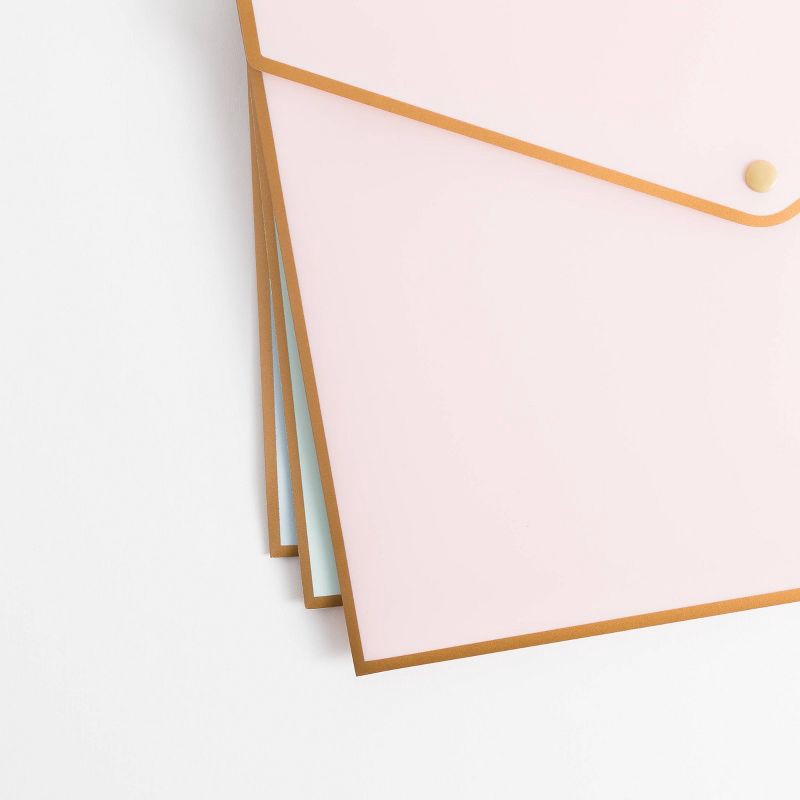 slide 4 of 5, U Brands 3ct Poly Document Holders with Snap Cover Pastels: Office Supplies File Organizer & Document Sorter, 3 ct