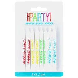 Unique Industries Happy Birthday Printed Candles