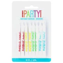 Unique Industries Happy Birthday Printed Candles