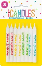 Unique Industries Happy Birthday Printed Candles