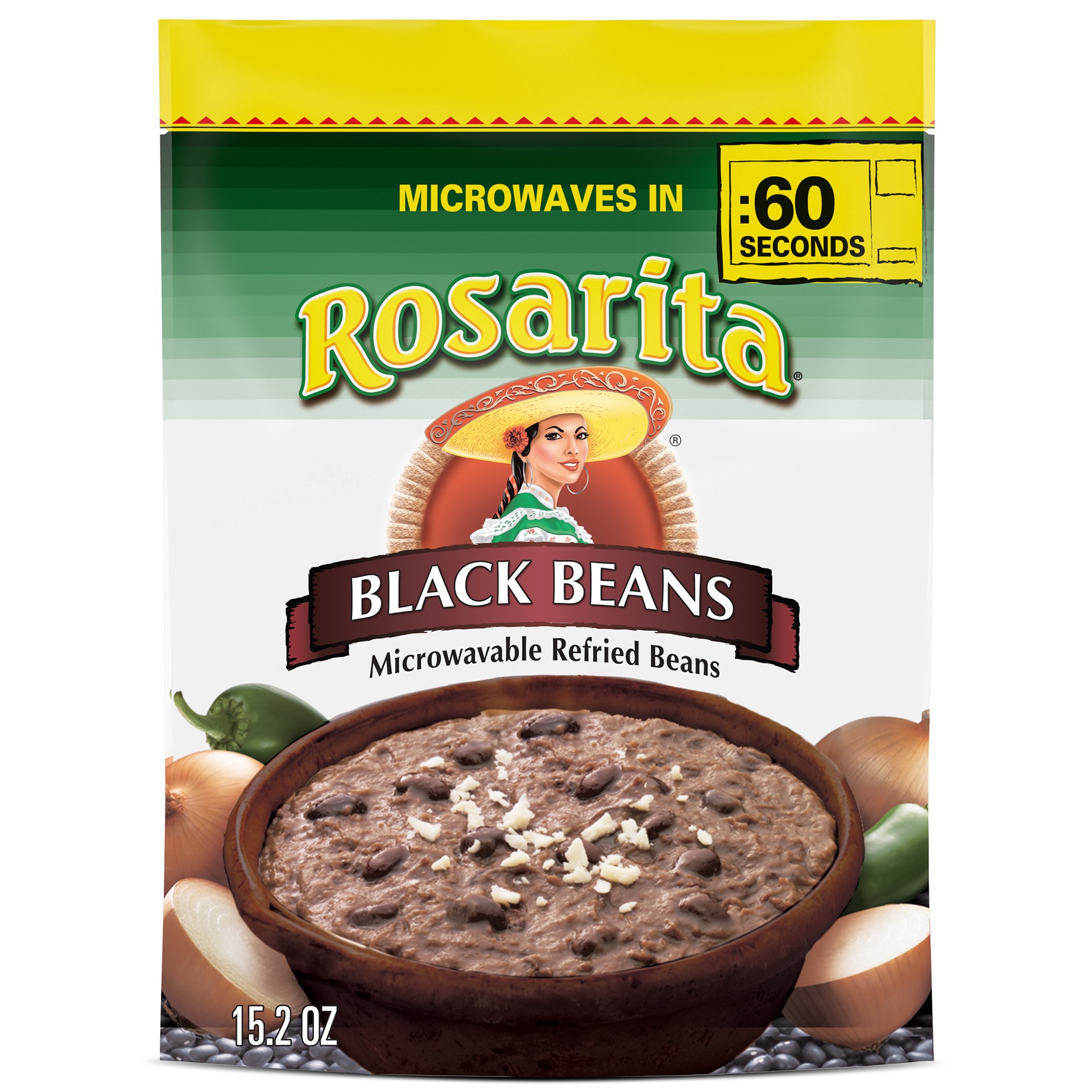 slide 1 of 5, Rosarita Refried Black Beans 15.2 oz, 15.2 oz