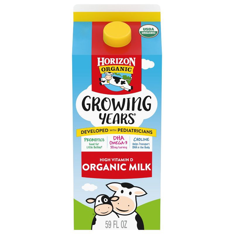 slide 1 of 8, Horizon Organic Growing Years Whole Milk with DHA Omega-3 - 59oz, 3 x 59 oz