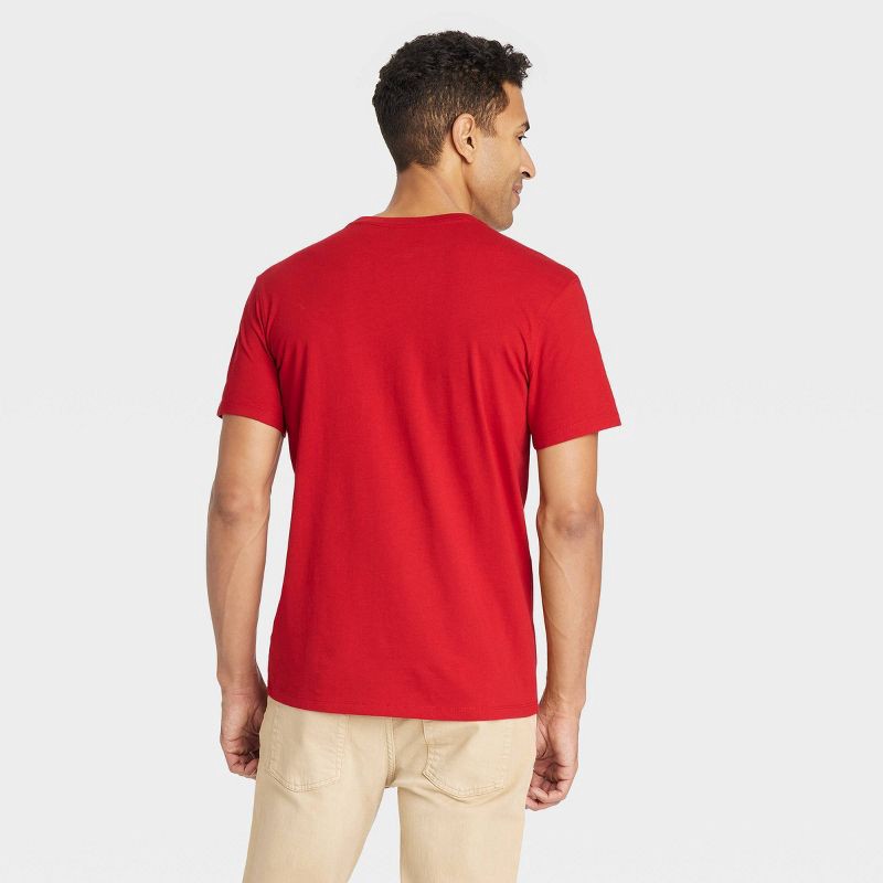 slide 2 of 3, Men's Every Wear Short Sleeve T-Shirt - Goodfellow & Co™ Red Velvet L: Crew Neck, Midweight, 1 ct