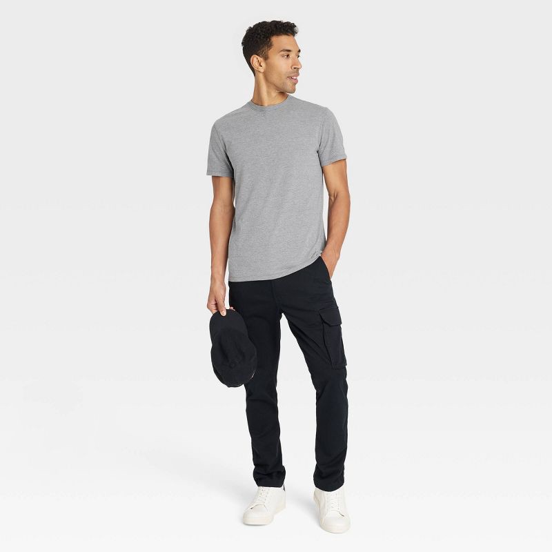 slide 3 of 3, Men's Every Wear Short Sleeve T-Shirt - Goodfellow & Co™ Gray XL: Crew Neck, Midweight, 1 ct