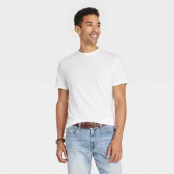 Men's Every Wear Short Sleeve T-Shirt - Goodfellow & Co™ White XL: Cotton Blend, Midweight, Crew Neck, Machine Washable