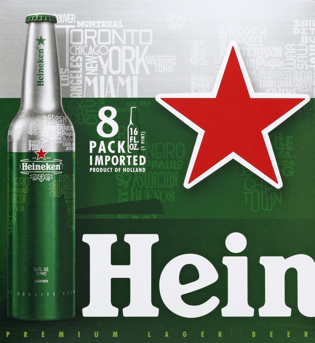 slide 2 of 6, Heineken Premium Lager, 8 ct; 16 fl oz