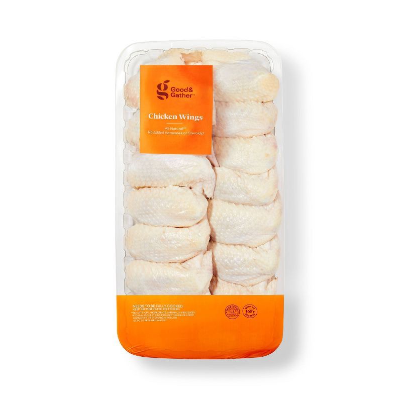 slide 1 of 3, Fresh All Natural Value Pack Chicken Wings - 3.77-5.45lbs - price per lb - Good & Gather™, per lb